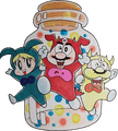 Mario, Peach, and Luigi as the Viruses Dr. Mario, back cover