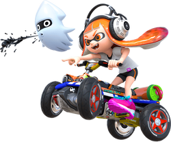 Inkling Girl and Blooper character sticker for the Mario Kart 8 Deluxe trophy in the Trophy Creator application