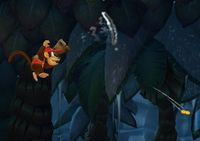 The Kongs using their personal popguns in Donkey Kong Country: Tropical Freeze