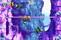 Kiddy Kong in the second Bonus Level of Ropey Rumpus in the Game Boy Advance remake