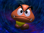The Goomba trophy stage from Super Smash Bros. Melee.