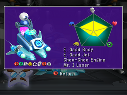 A vehicle's stat after it is assembled in the Super Duel Mode of Mario Party 5