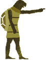 Early design for Mural Koopa. Unlike the others, including its final counterpart, this variant uses a bipedal posture instead of standing on all fours.