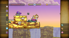 A purple Crackpot shooting at Wario in Gurgle Gulch