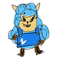 Drawing of Cyrus in WarioWare Gold