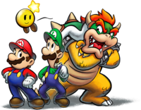 Mario, Luigi, Starlow, and Bowser