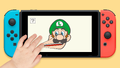 Luigi's mouth being pulled on a Nintendo Switch