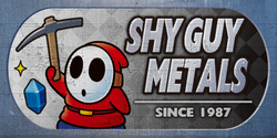 "Shy Guy Metals" sign.