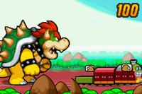 Super Bowser battling the Fawful Express
