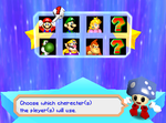 Early image of the character select screen in Mario Party 3