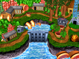Full render of Mekanos' map in Donkey Kong Country 3 for the Game Boy Advance.