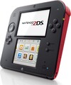 A Sideway look of a red Nintendo 2DS