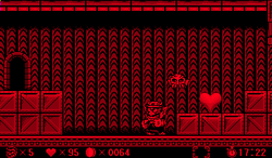 A crawling skull trying to assault Wario in Stage 2.