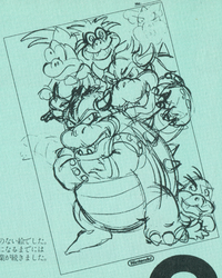 A sketch of Bowser and the Koopalings.
