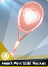A Pro Tennis Gear Heart Pink Gold Racket card from Mario Sports Superstars