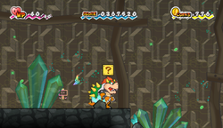 Last ? Block in Floro Caverns of Chapter 5-3 of Super Paper Mario.