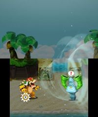 Bowser fighting the Sea Pipe Statue in Mario & Luigi: Bowser's Inside Story + Bowser Jr.'s Journey.