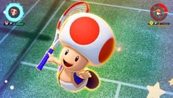 Toad performing his Special Shot, the Super Toad Dive
