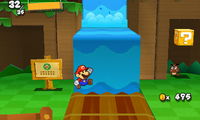 Way to the secret exit in Water's Edge Way, from Paper Mario: Sticker Star
