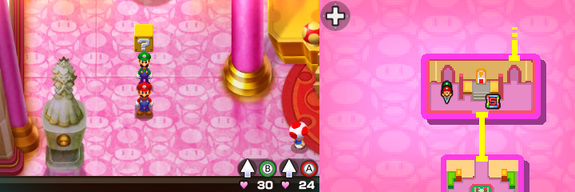 5th block in Peach's Castle of Mario & Luigi: Bowser's Inside Story + Bowser Jr.'s Journey.