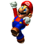 Artwork of Mario jumping from Super Mario 64.