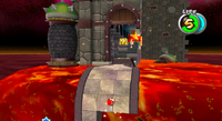 The castle at Bowser's Gravity Gauntlet.