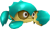 Rendered model of the turquoise Crabber enemy in Super Mario Galaxy.