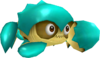 Rendered model of the turquoise Crabber enemy in Super Mario Galaxy.