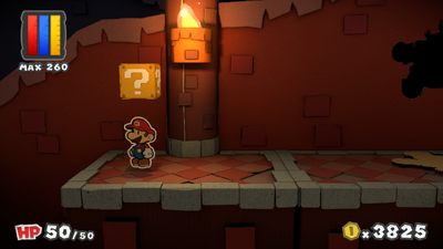 Third ? Block in The Crimson Tower of Paper Mario: Color Splash.
