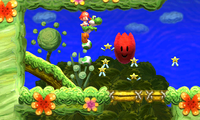 Pre-release Yoshi's New Island screenshot of Gusty Glory