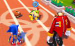 Bowser Jr. thinking what to ask Dr. Eggman to do while a Goomba and Metal Sonic watch