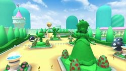 View of DS Peach Gardens in Mario Kart Tour