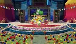 Yoshi claims victory in the Star Battle Arena