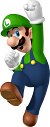 Artwork of Luigi in New Super Mario Bros.