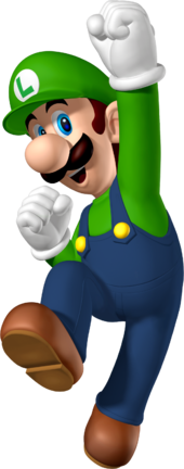 Artwork of Luigi in New Super Mario Bros.