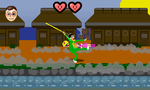 Screenshot of one of the "Wario... Where?" Challenge Land course Rhythm Games