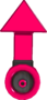 Rendered model of a red Arrow Switch in Super Mario Galaxy.