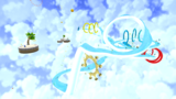 A screenshot of Loopdeswoop Galaxy during "The Galaxy's Greatest Wave" mission from Super Mario Galaxy.