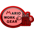A Mario Work Gear "hot shot" badge from Mario Kart Tour