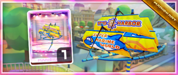 The Dolphin Great Sail from the Spotlight Shop in the Vacation Tour in Mario Kart Tour
