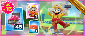 The Builder Mario Pack from the Bangkok Tour in Mario Kart Tour