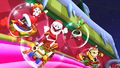 Daisy (Holiday Cheer), Mario (Santa), Yoshi (Reindeer), and Bowser (Santa) tricking off of the super half-pipe