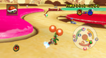 Cookie Land in Mario Kart Wii during gameplay.