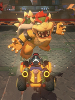 Bowser performing a trick.