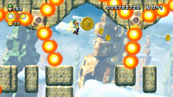 Screenshot of Fire Bar Sprint in New Super Luigi U.
