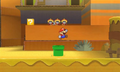 Mario and Mexican version Shy Guys in a desert area similar to Dry Dry Ruins