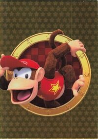 Diddy Kong golden card from the Super Mario Trading Card Collection
