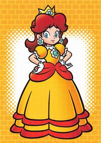 Daisy line drawing card from the Super Mario Trading Card Collection