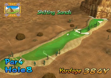 Hole 8 of Shifting Sands from Mario Golf: Toadstool Tour