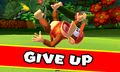Diddy Kong giving up, which results in max stroke penalty